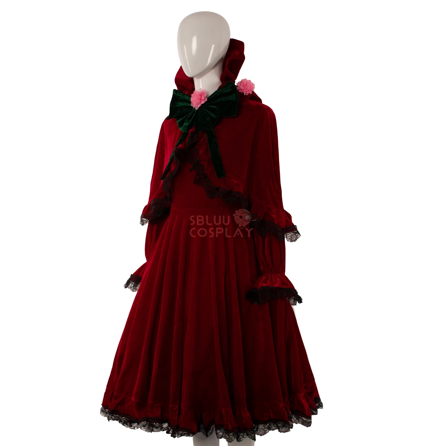 SBluuCosplay Rozen Maiden Shinku Cosplay Halloween Red Dress Costume Custom Made