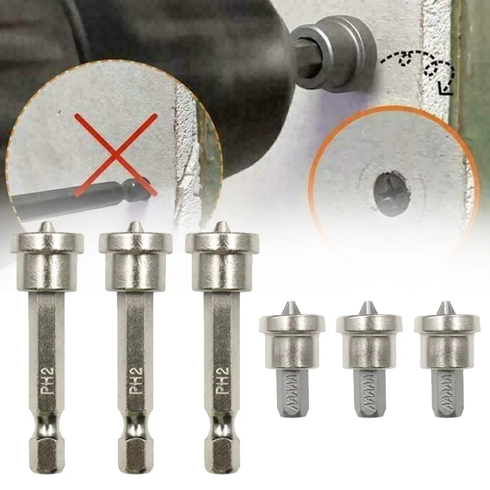 Plasterboard Drywall Bit Screwdriver Bit Drill Batch 1/4” Hex Shank 3pcs High Quality Magnetic Positioning Batch Head