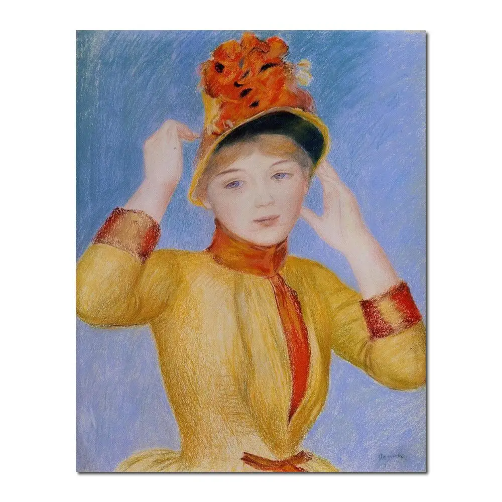 

buy canvas paintings Pierre Auguste Renoir reproduction Bust of a Woman (Yellow Dress) hand painted High quality