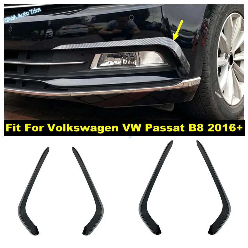 

For Volkswagen VW Passat B8 2016 - 2019 ABS Car Front Foglight Eyebrow Cover Trim Fog Light Lamp Protector Strip Sticker Grille