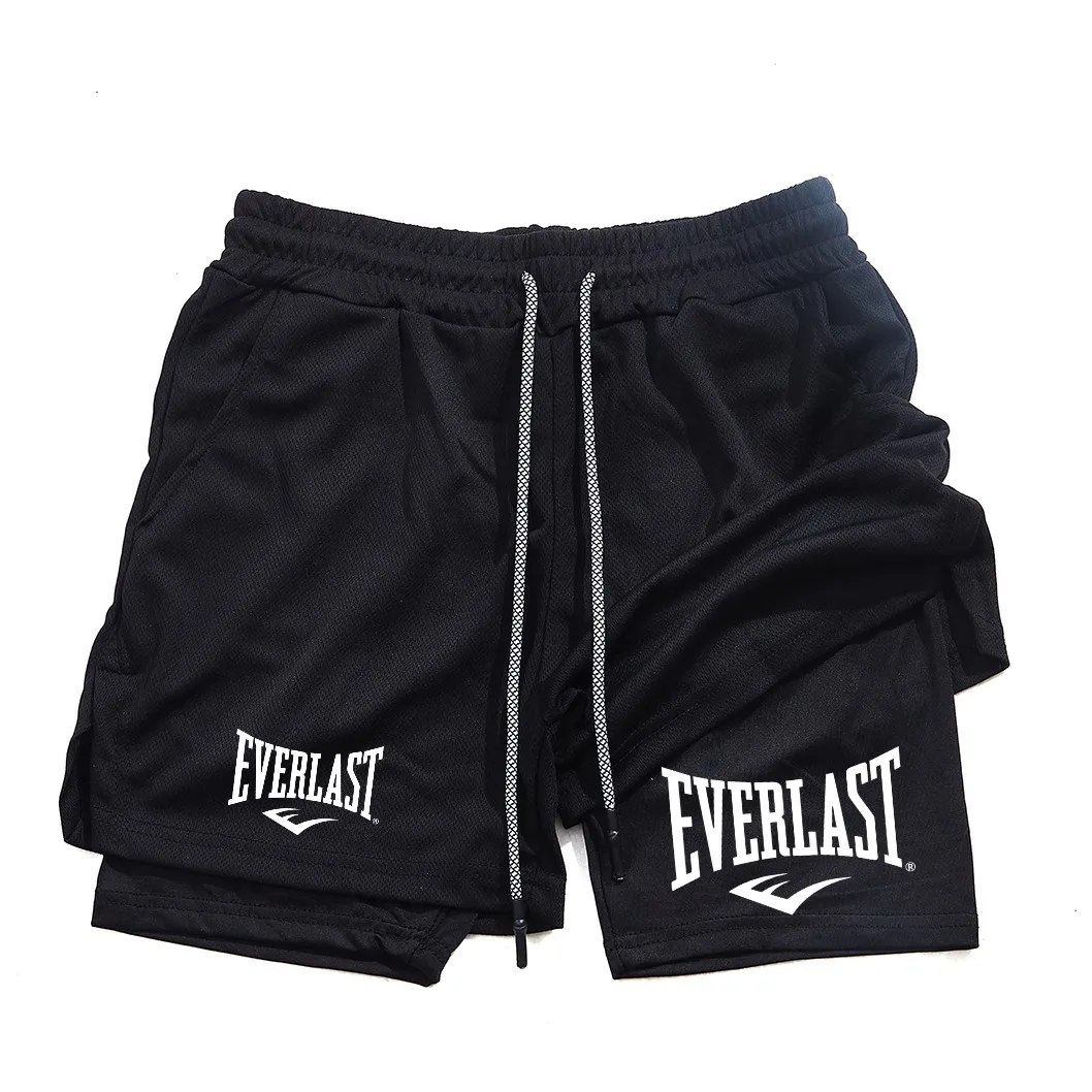 

EVERLAST-2025 новые мужские повседневные двухслойные спортивные брюки для бега и фитнеса, быстросохнущие и дышащие