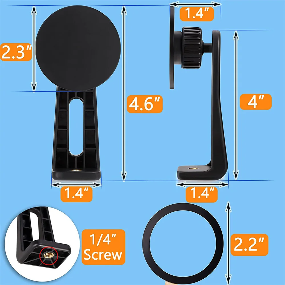 حامل هاتف مغناطيسي دوار 360 درجة، محول ثلاثي القوائم عالمي مع قبضة قوية لمدونات الفيديو والسفر وملء الحفارات الخفيفة