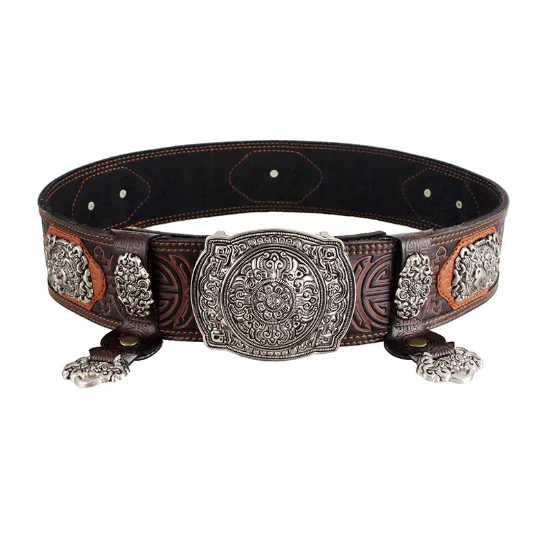 

Китайский монгольский мужской ремень из натуральной кожи в стиле ретро, танцевальное представление, монгольский халат, аксессуары