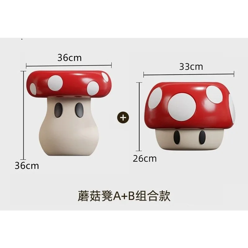 Mushroom small stool, household shoe changing stool, living room sofa stool, cartoon creative small bench pier