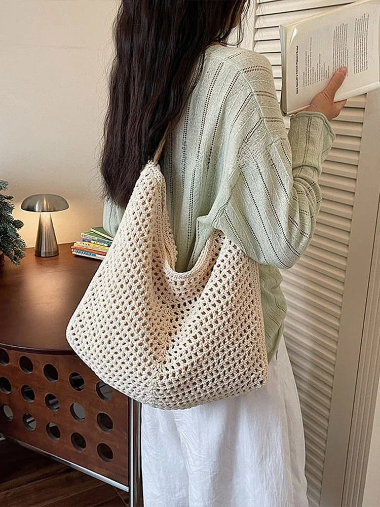 gp-traio-large-capacity-hollow-woven-casual-shoulder-bag-for-women-beach-vacation-underarm-bag-leisure-single-shoulder-bag