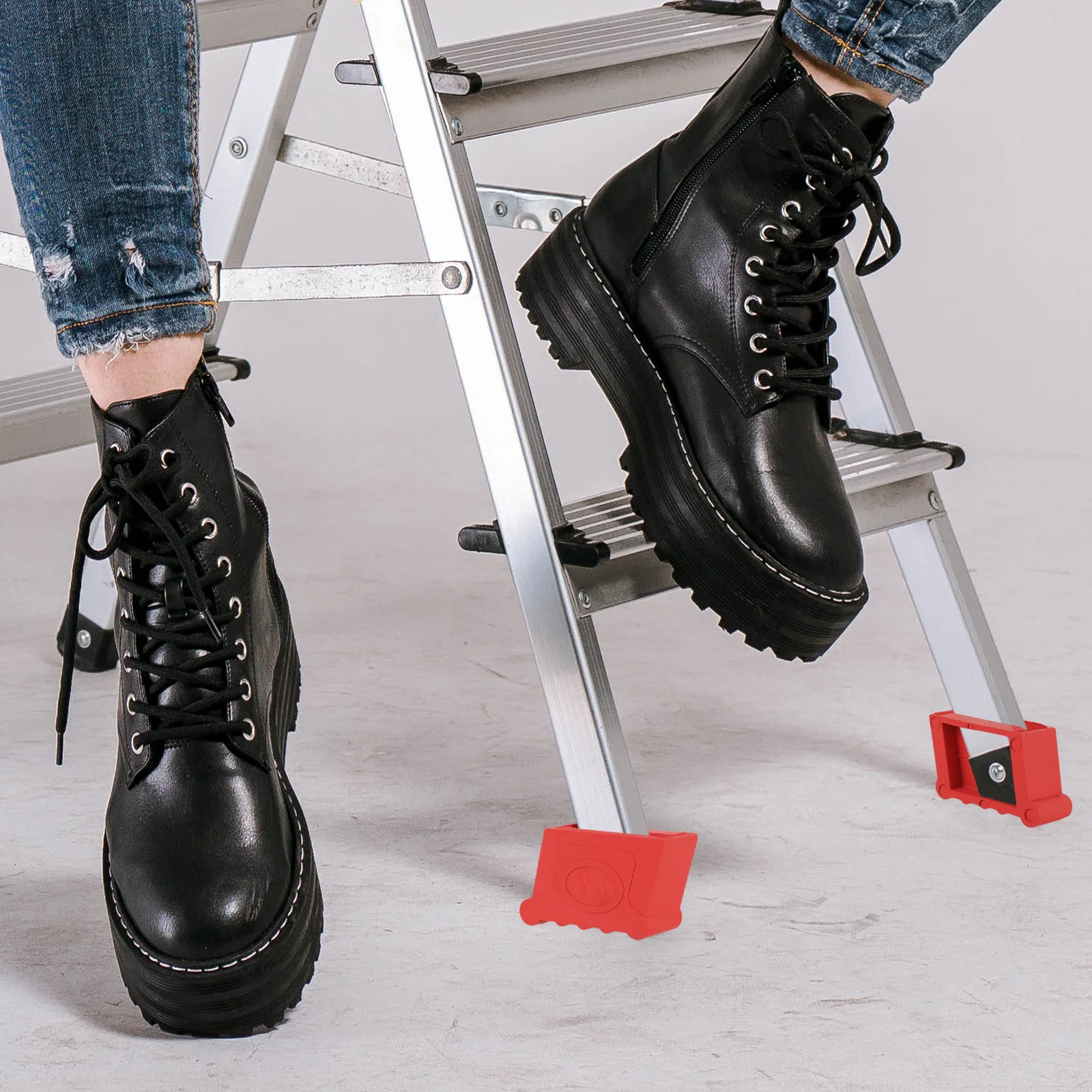 4 قطعة غطاء قدم سلم نونسليب المطاط حامي للتسلق الآمن والخدش الكلمة حصيرة سلم قبعات القدم #4