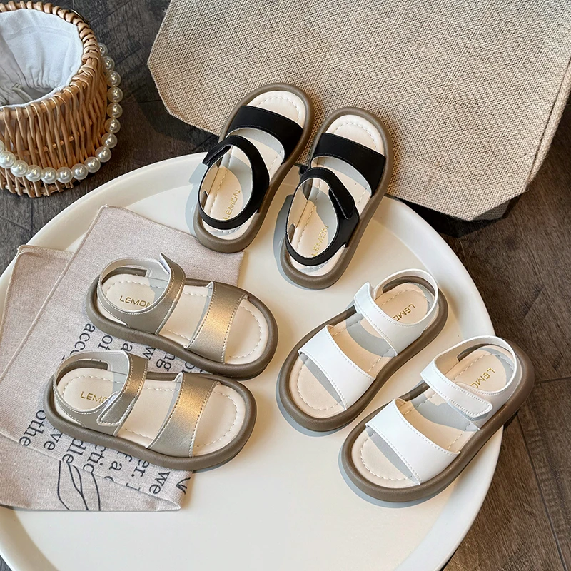 

Children Sandals Girls Casual Princess Shoes for Summer Vacation Boys Solid Color Beach Shoe Neutral Style Trendy wear-resistant