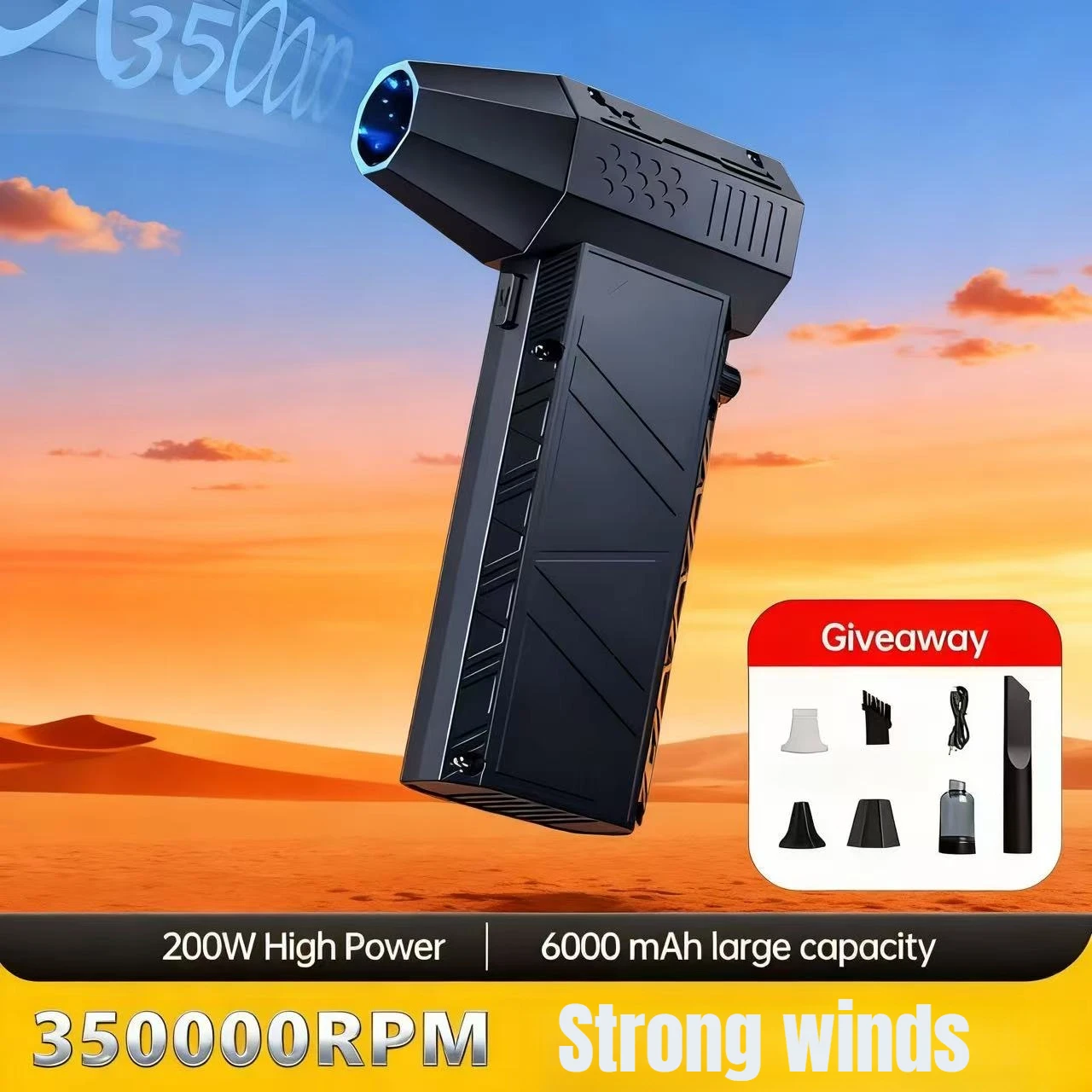 

X6 Powerful Air Blower 350000RPM Brushless Violent Fan Vacuum Dust Cleaner Strong Winds 53m/s Turbo Jet Blower Type-C Recharging