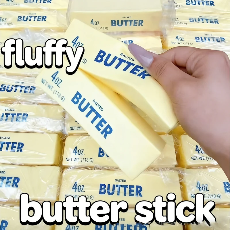 Slow Rising Butter Stick Squeeze Toy Realistic Food Simulation Stress Relief Toy Soft Squishy Fidget Toy for Anxiety Home Decor image 3