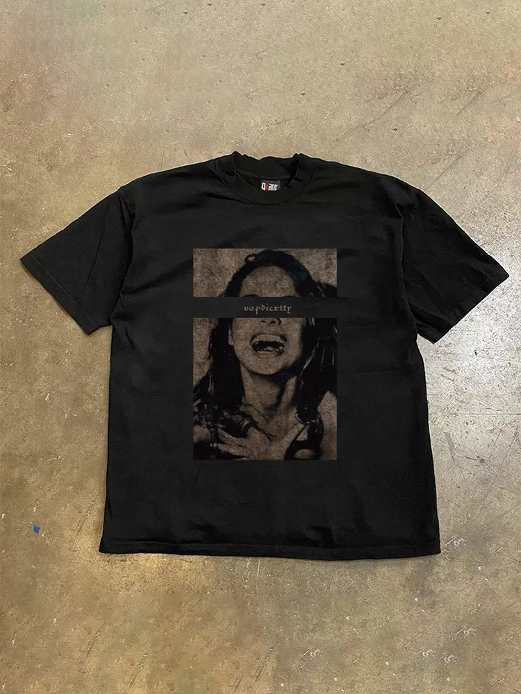 Loose Fit Couple T-Shirts Cotton Short Sleeve Double Thread Women's Men's Casual Summer Tee Youth Fashion round Neck Top