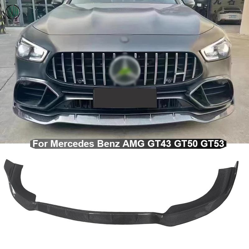 For Mercedes Benz AMG GT43 GT50 GT53 2019-2023 Carbon Fiber Car Front Bumper Splitter Front Lip Chin Spoiler Diffuser Parts Body