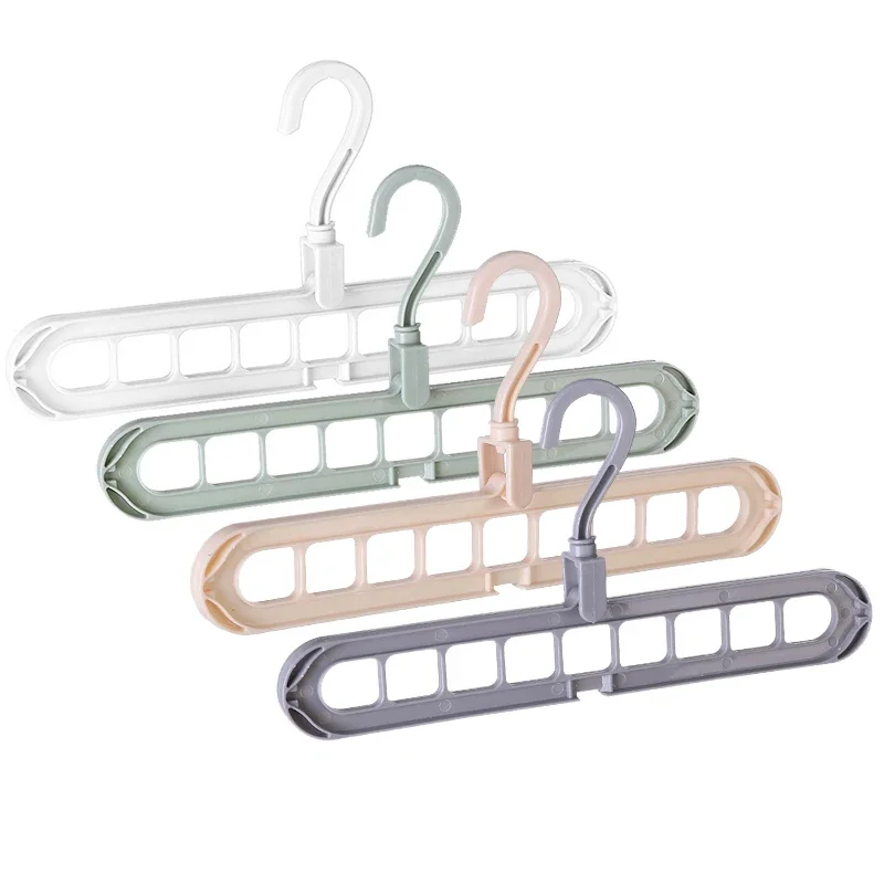 9-hole Clothes Hanger Organizer Space Saving Hanger Multi-function Folding Hangers Drying Racks Scarf Clothes Storage