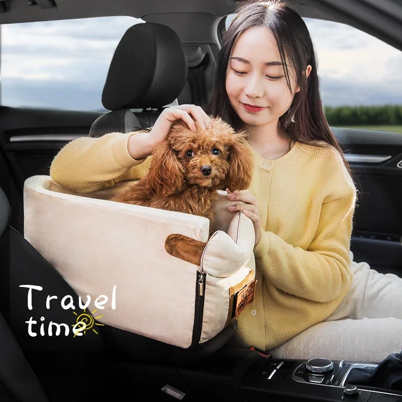 Imagem -02 - Assento de Carro para Animais de Estimação Bolsas de Viagem Console Portátil Assento Lavável no Braço do Carro Perfeito Pet Carrier para Cães Pequenos e Gatos