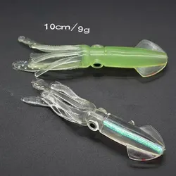 BURLE Luminous Soft Lures Mix Oiled Octopus Soft Skirts Squid Lures Artificial Soft Squid Jig Custom Fishing Lures