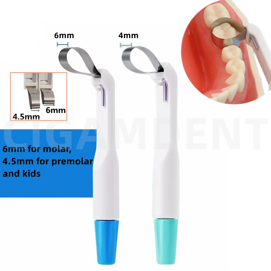 Matriz Dental seccional contorneada, bandas de matriz de Metal, anillo de sujeción de resina, alicates dentales