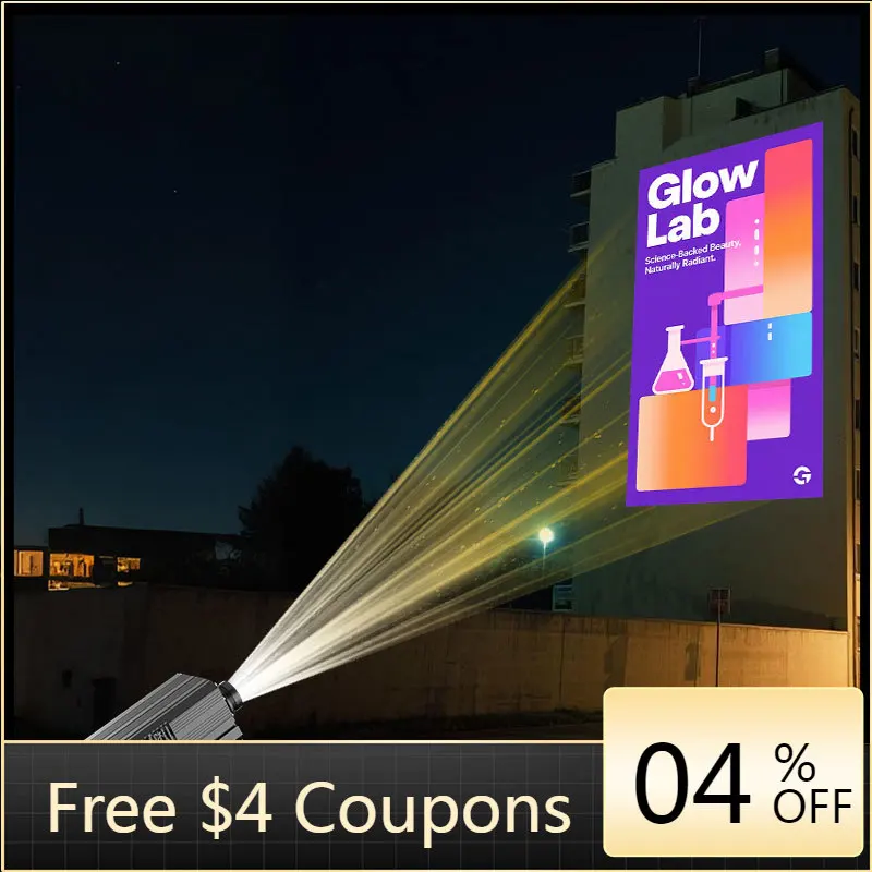 

STLF Wall logo Gobo Projector Outdoor Waterproof IP67 200W/300W/600W High Power Projection Lamp Customized LED Advertising Light