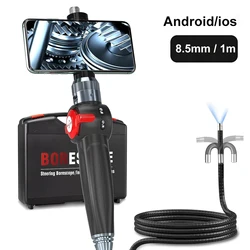 Ralcam Two-Way 360° Articulating Borescope 8.5mm Lens IP67 Waterproof Steering Endoscope Inspection Camera for cars