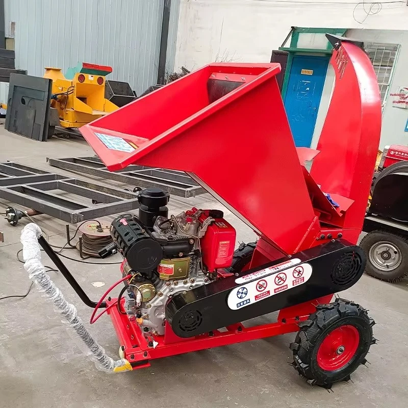 Wood Chipper Shredder, Electric Start Heavy Mulcher, Pruning Residue Crusher Shredder Unit for Garden Soil Improvement