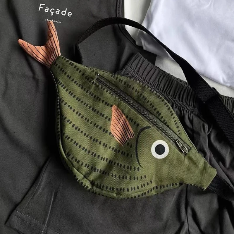 

Nylon Fish Shape Zipper Fashion Ladies Bags 2025 New High Quality New Cute Student Personality Versatile Crossbody Bags