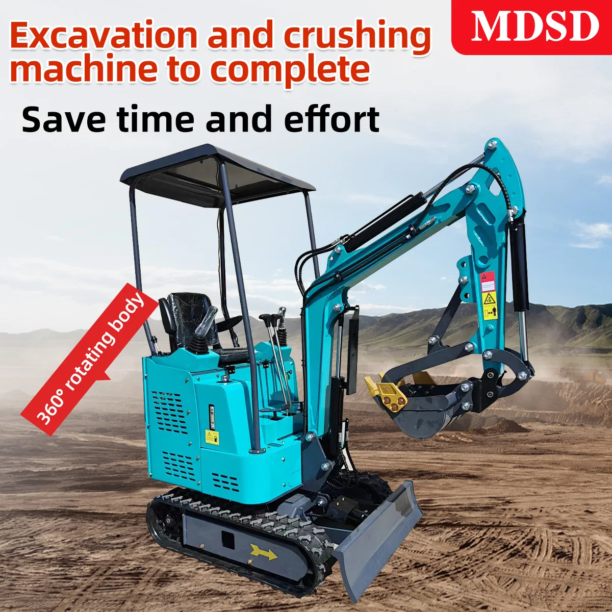 Mini Excavator Hidrolik Crawler Backhoe Digger Untuk Pertanian Rumah Tangga, Penggalian Parit, Pemasangan Kabel, dan Pengerukan Sungai, Kustomisasi Pabrik