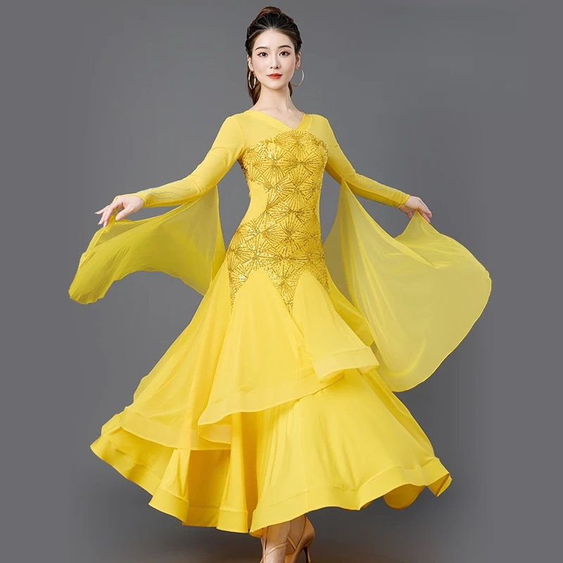 

Ballroom Dance Dress2025 New Women's Performance Customes Dresses Standard Modern Dance Dress Ballroom Dancewear Big Swing Dres