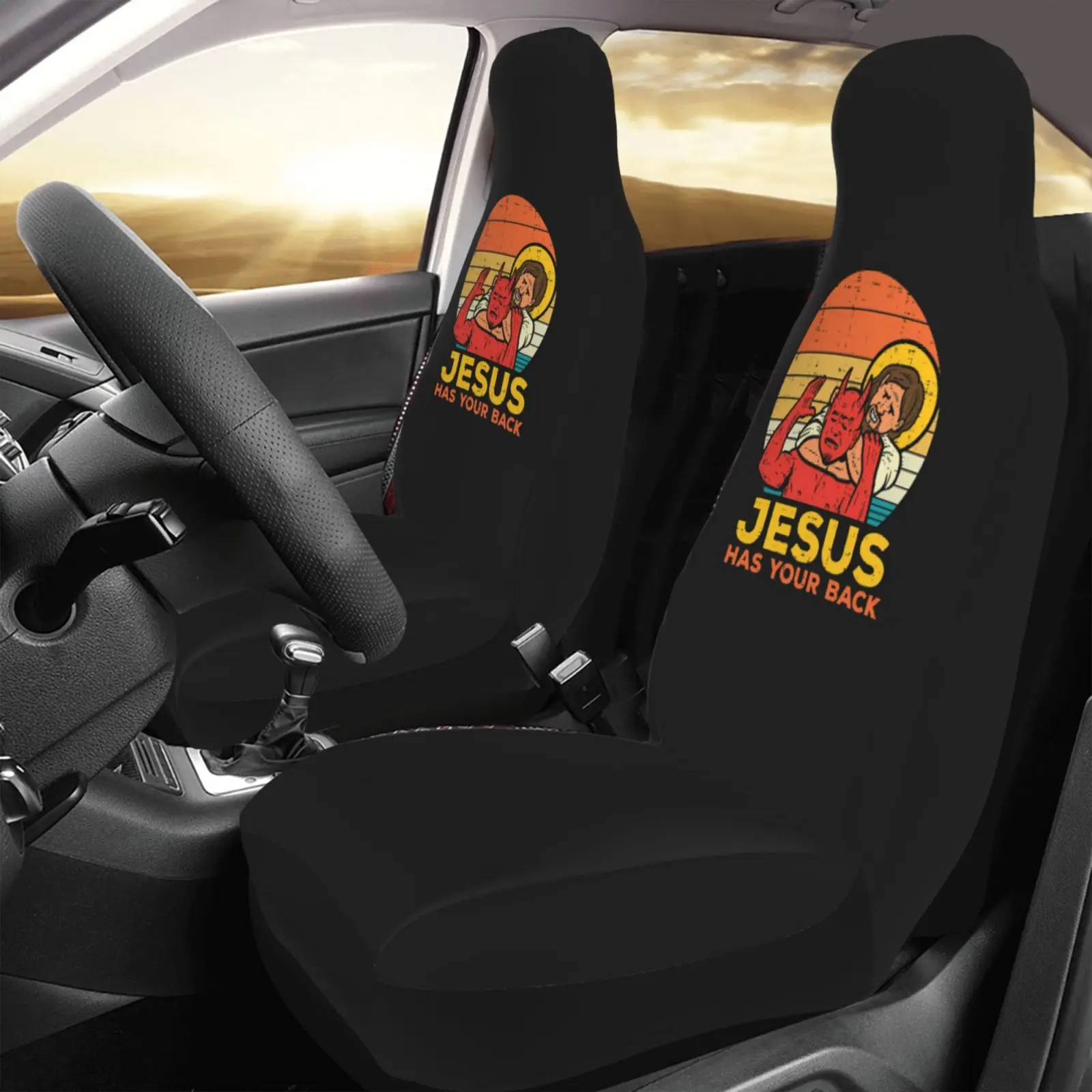 Jesus Is with You The Car Seat Cover Protection Set in Two Pieces Suitable for Brazilian Jiu-jitsu for General Use on Car Seats
