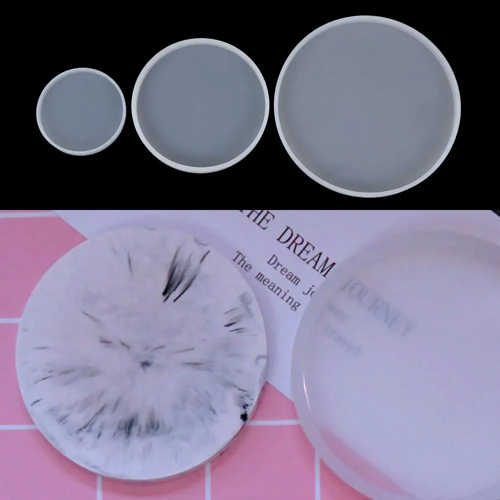 DIY Craft Fluid Arts Cup Mad Pendant Agate Epoxy Resin Casting Molds Coaster Mold Jewelry Making Mould Round