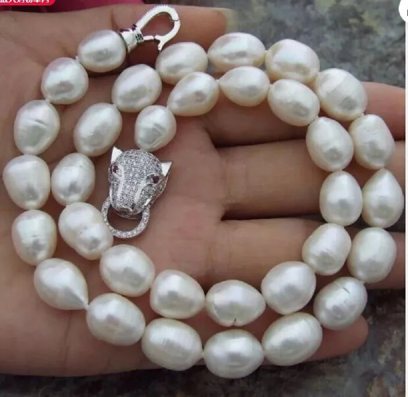 

Ожерелье из белого жемчуга 18 дюймов великолепное огромное ожерелье AAAA 10-11 ММ Akoya 925S