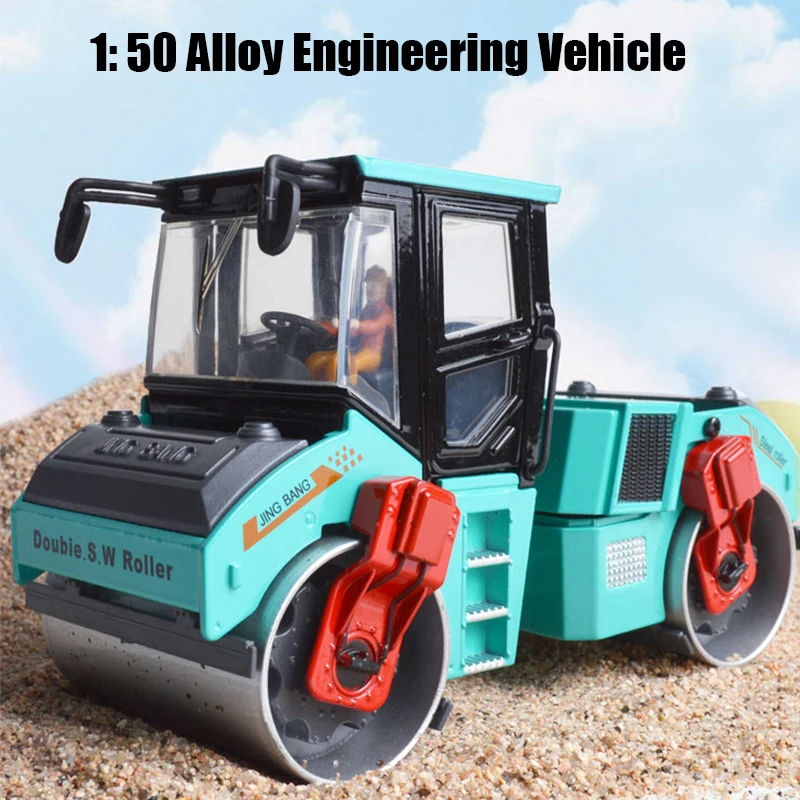 Free Shipping! 1 : 50 Alloy Slide Toy Models Construction Vehicles, Tandem Compactor Model, Children's Educational Toys