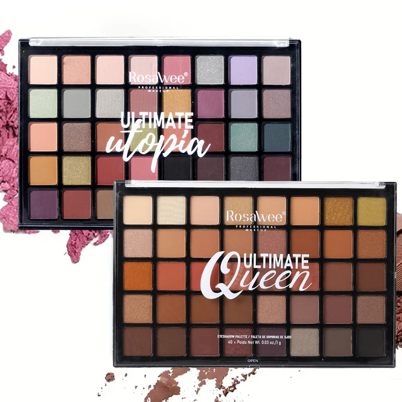 

40-Color Eyeshadow Palette - Dual Textured Matte and Shimmer, Brown Earthy Tones and Macarons, Premium Cosmetics for a stunning eye makeup and makeup palette for daily dates, music festivals, beach parties