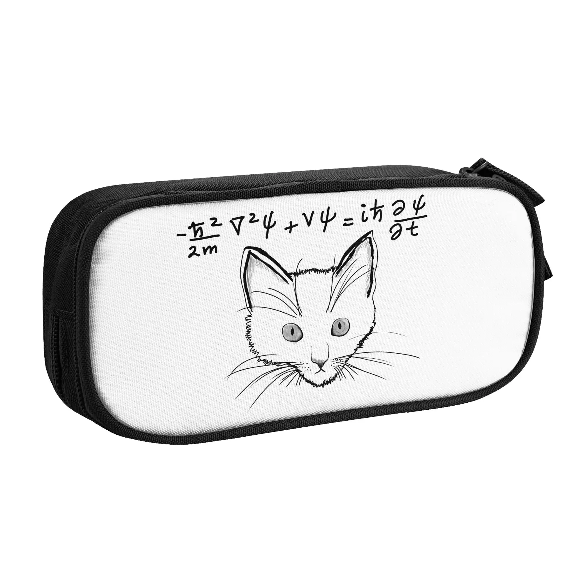 Estuche para lápices con diseño de ecuación de Schrödinger, estuche para lápices con diseño de mecánica cuántica, estuche para lápices con cremallera para estudiantes, estuche para lápices con cremallera para oficina, gran capacidad de almacenamiento