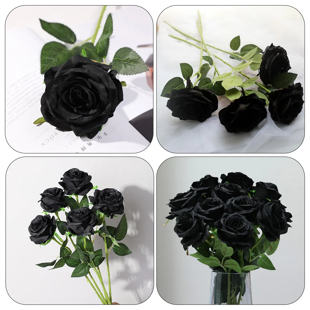 

9Pcs Artificial Rose Flower Bouquets Simulation Rose Decors Home Party Living Room Floral Arrangements