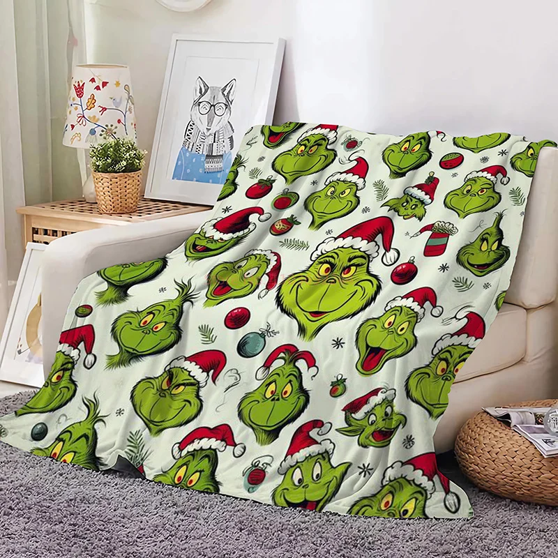 Natale verde Shaggy verde peloso mostro flanella coperta casa divano pausa pranzo coperta adulto regalo di natale coperte copertura pisolino