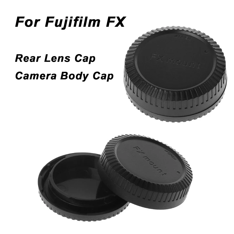 Lens Rear Cap or Camera Body Cap or Cap Set Cover Anti-dust Protection Plastic Black Lens Cover for Fuji Fujifilm FX X Mount