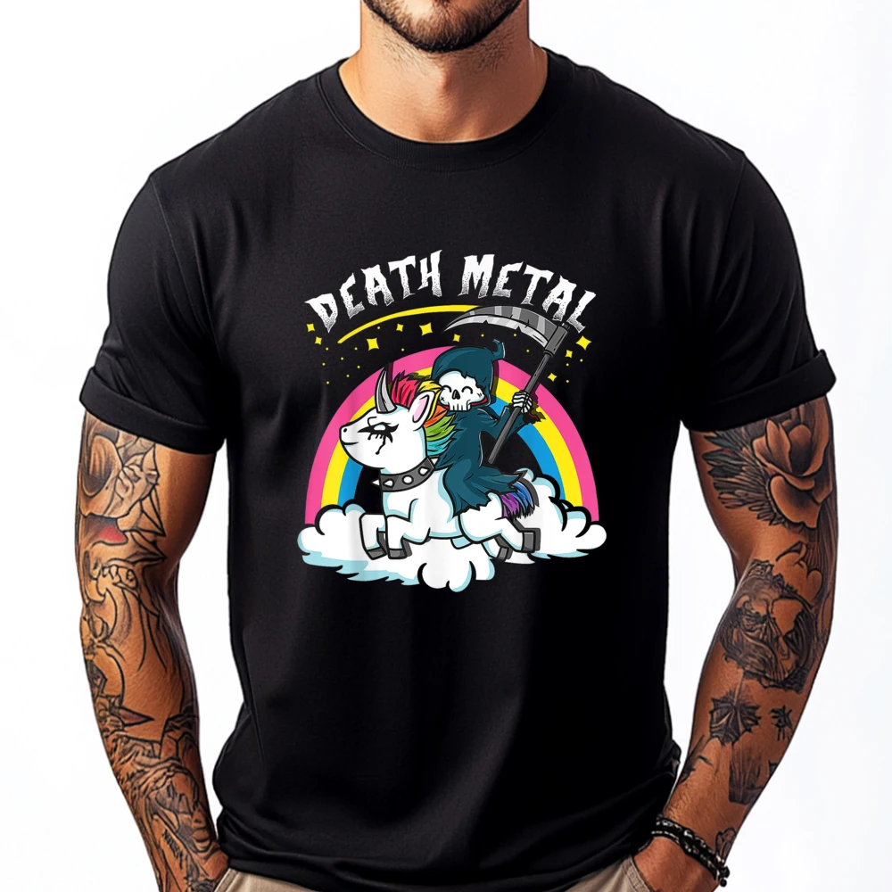 

Funny Rainbow Skeleton Unicorn Festival Anime T Shirts Eco-Friendly Sale Normal New Hip Hop Music T-Shirt