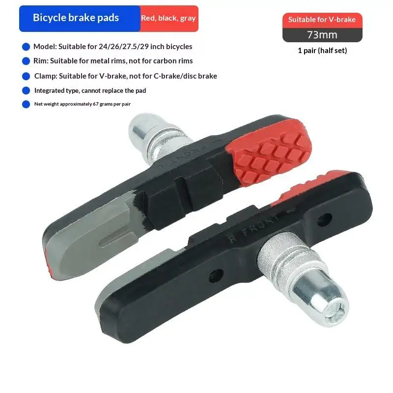 V-Bremsbeläge 2 Stück 70mm Hochwertiger, strapazierfähiger Gummi für Metallfelgen, geeignet für Nass- und Trockenbedingungen im Winter und Sommer beim Radfahren. – Detail 8