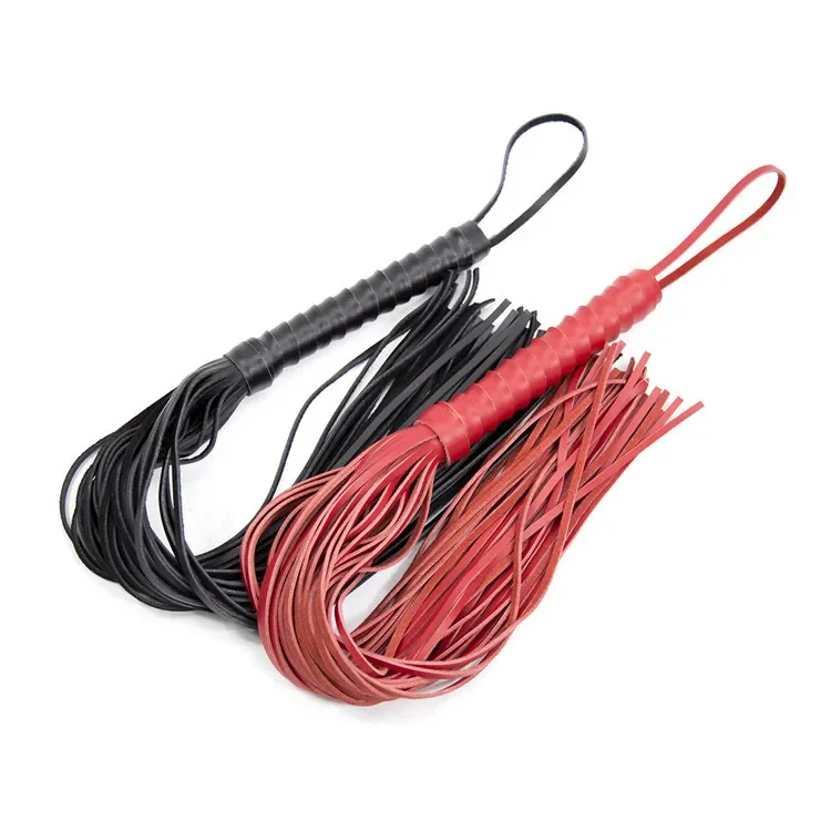 New 68CM Genuine Leather Tassel Horse Whip With Handle Flogger Equestrian Whips Teaching Training Riding Whips