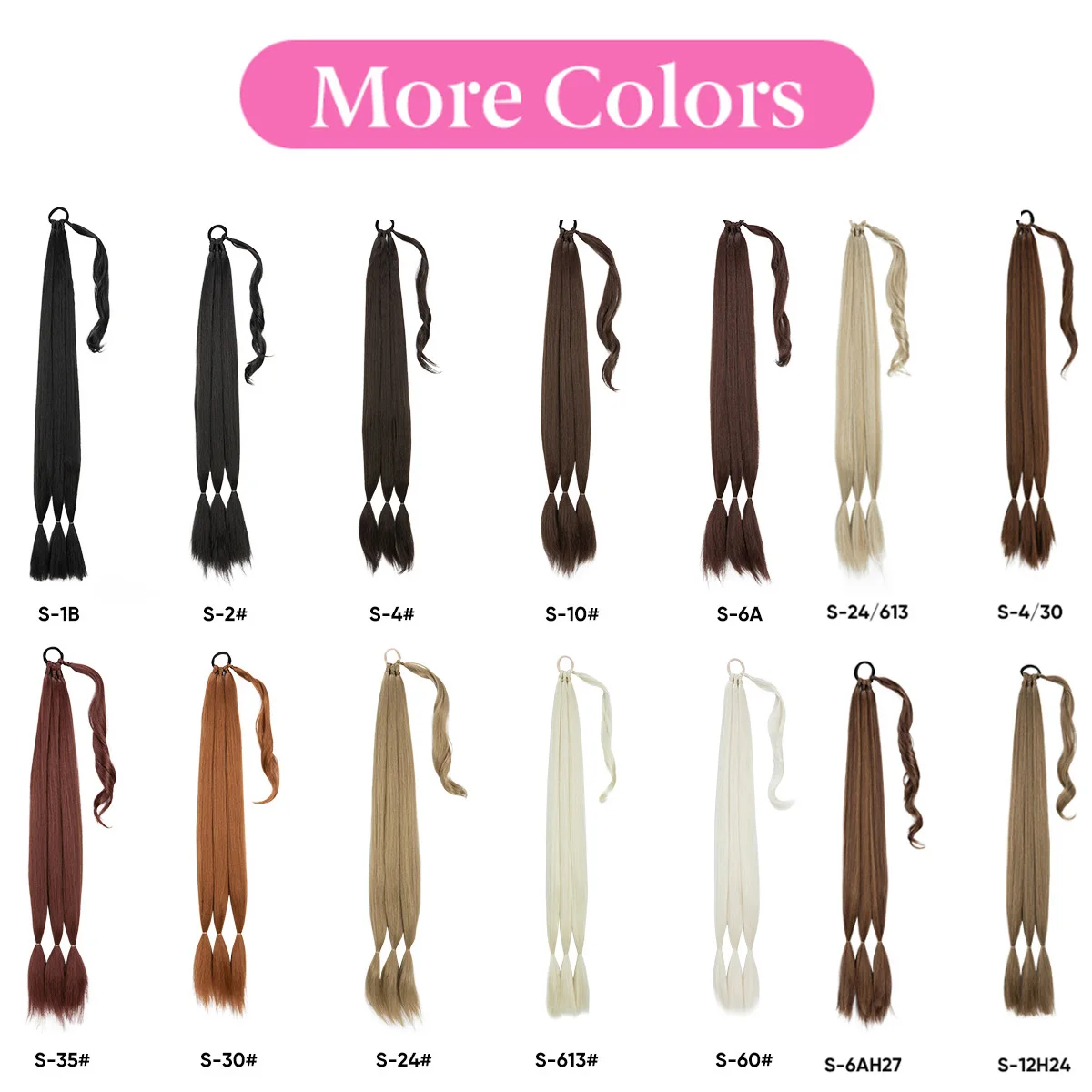 34 Inches Synthetic Ponytail Braided Hair Extensions DIY Braided Ponytail With Rubber Band Hair Ring for Women Hairpiece Braids