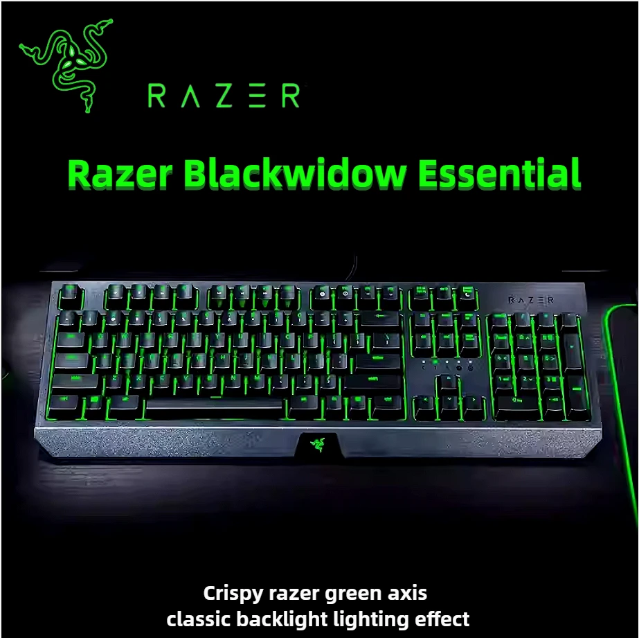 

Razer Blackwidow Essential Wired Mechanical Keyboard ABS Keycaps With 104 Keys Customizable Backlight for Buttons Ergonomics