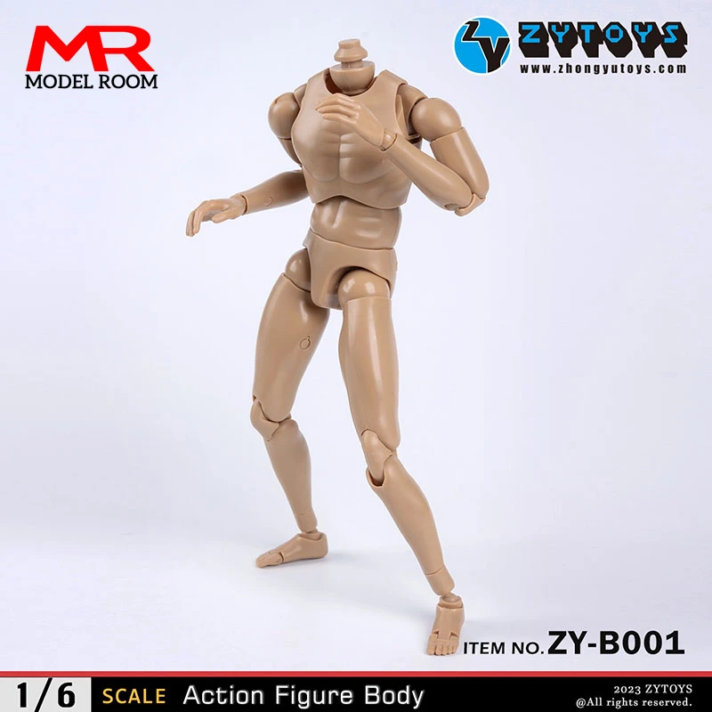 ZYTOYS ZY-B001 B002 B003 B004 1/6 Male Wheat Black Joint Body 25.5cm Male Soldier Narrow Wide Shoulder Flexible Action Figure