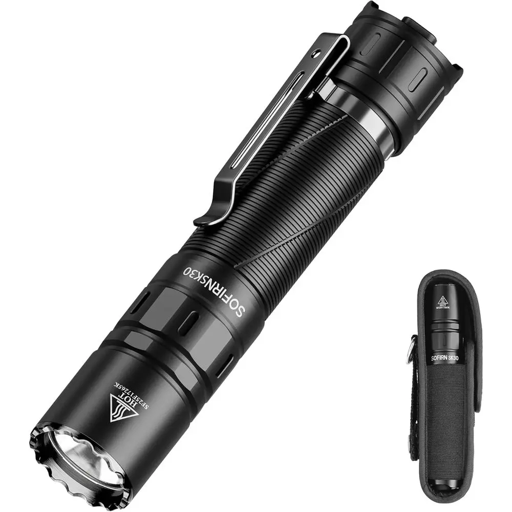

Tactical Flashlight Rechargeable 3000 Lumens Dual Switches 6 Modes Super Bright IP68 LED Flashlight for Camping, Home, Hiking, H