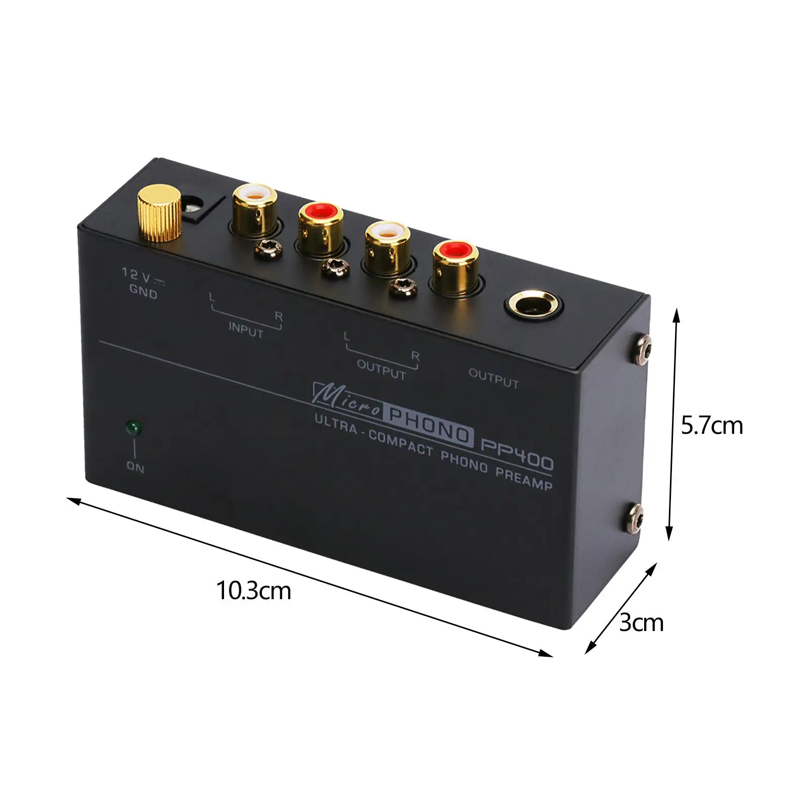 

Проигрыватель Phono предусилитель мини стерео аудио 1/4 "TRS 12V адаптер Усилитель поворотного тока для усилителей компьютеров колонок