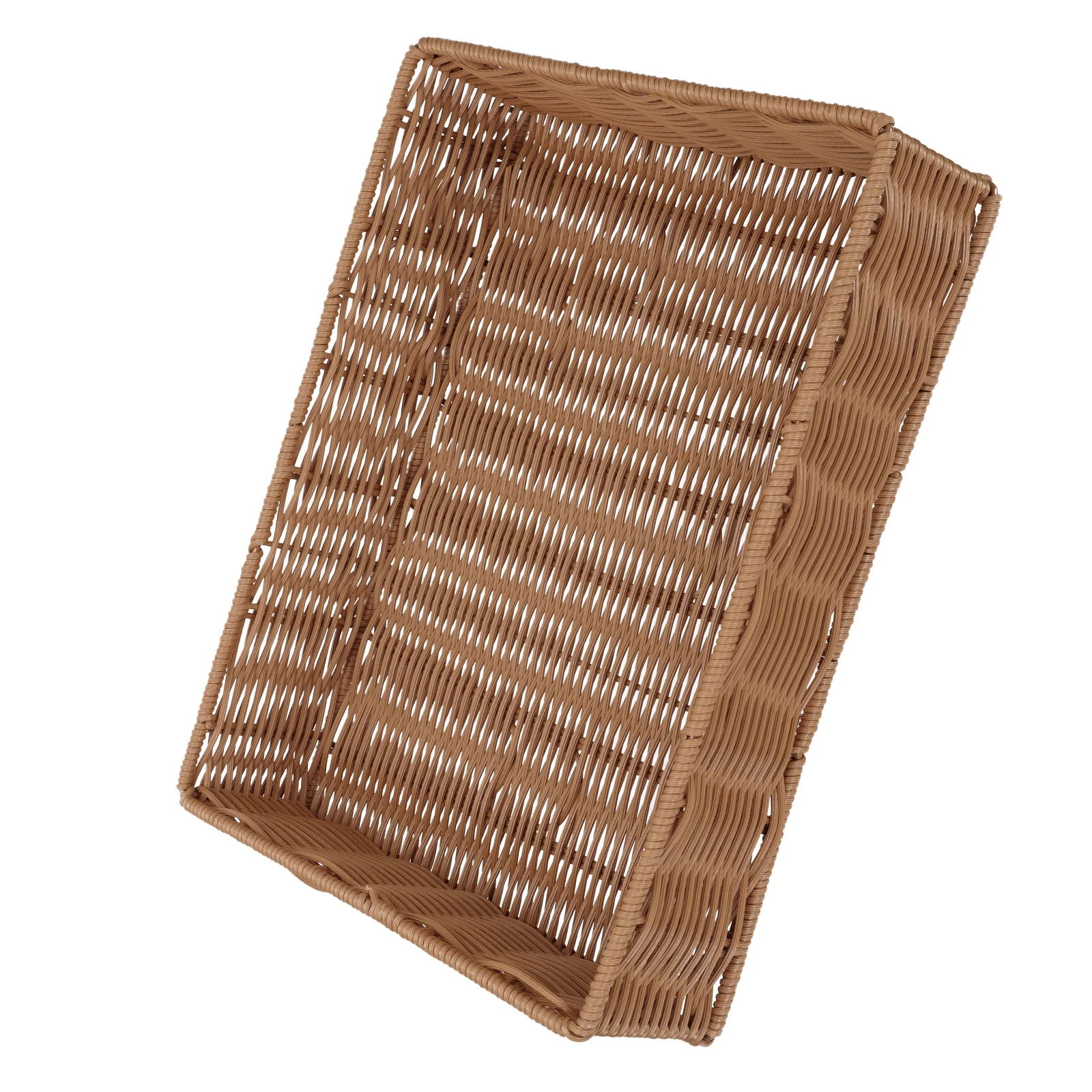 

1Pcs Storage Basket Sundries Organizing Basket Brown Rectangular Multipurpose Fruit Snack Decorative Home Storage Container