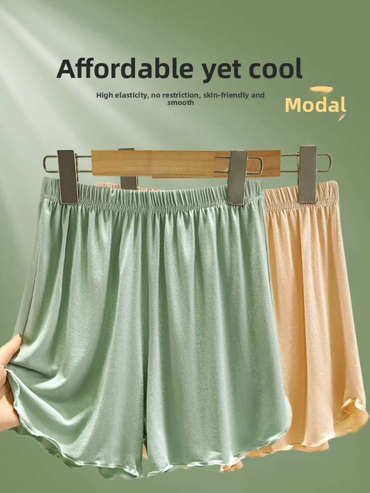 Pantalones Cortos Modales Finos de Verano con Cintura Elástica, Ropa Interior Transpirable, Talla Grande, Pantalones de Segur...