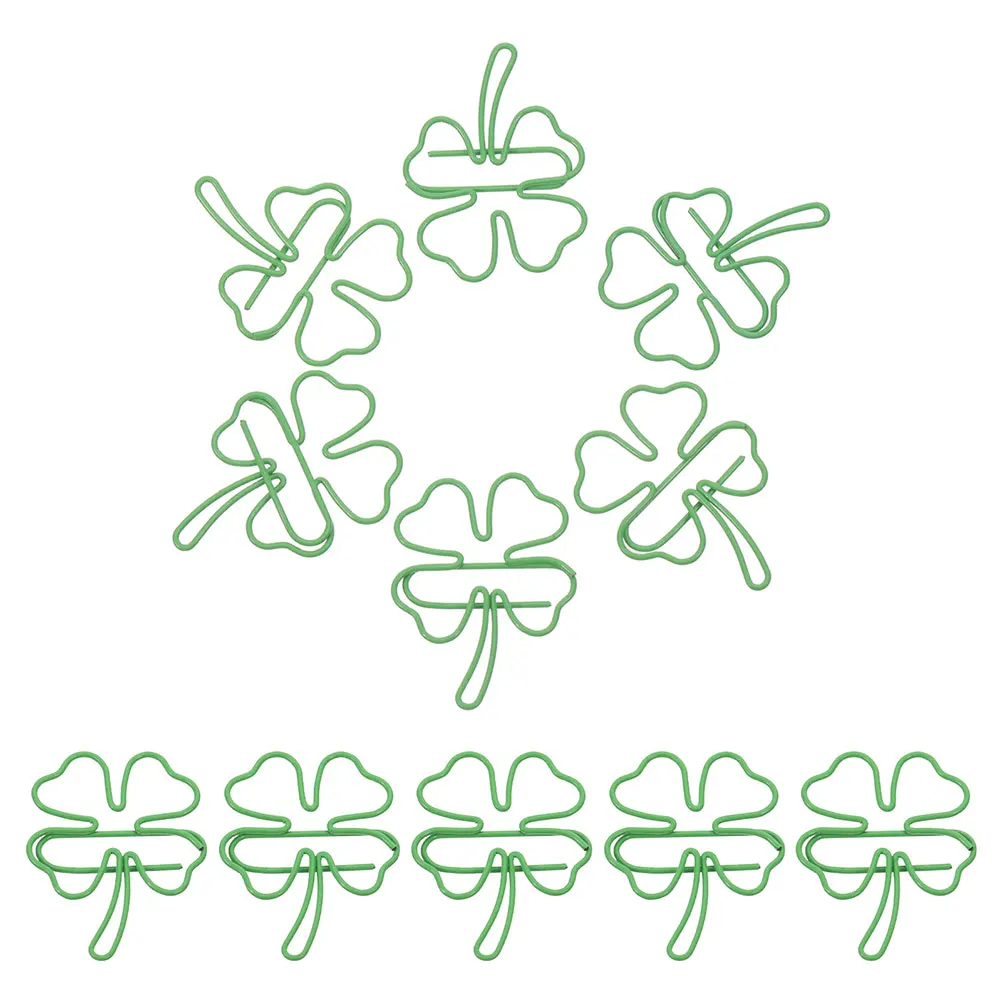

30 Pcs Leaf Clover Paper Clips Cute Shamrock Shaped Novelty Paper Clips Office Stationery Metal Novelty Decorative