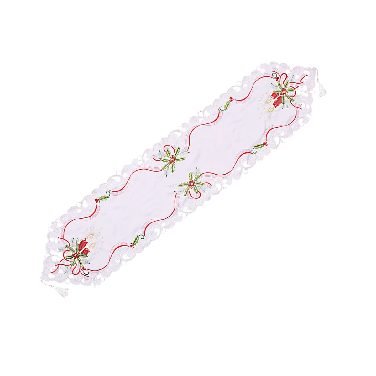 

Christmas Embroidery Dustproof Christmas Table Cloth Table Cover For Home Restaurant Wedding Party 40X180Cm