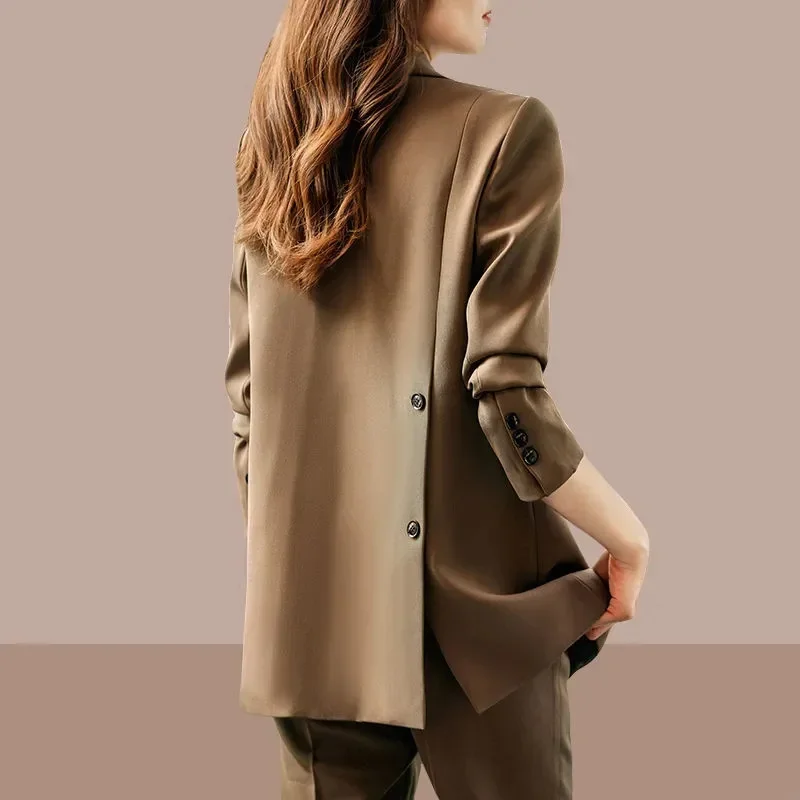 

Coffee-Colored Suit Jacket Women's Spring and Autumn 2024 New Leisure Design Sense Niche Temperament Fashion Loose Small Blazer