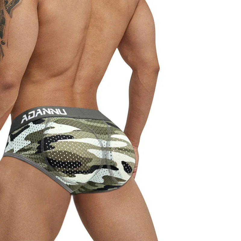 CMENIN Sexy Camouflage Men\'s Briefs Cotton Men Underwear Breathable Mesh Mens Underpants Gays Hip Pad Bikini Man Panties