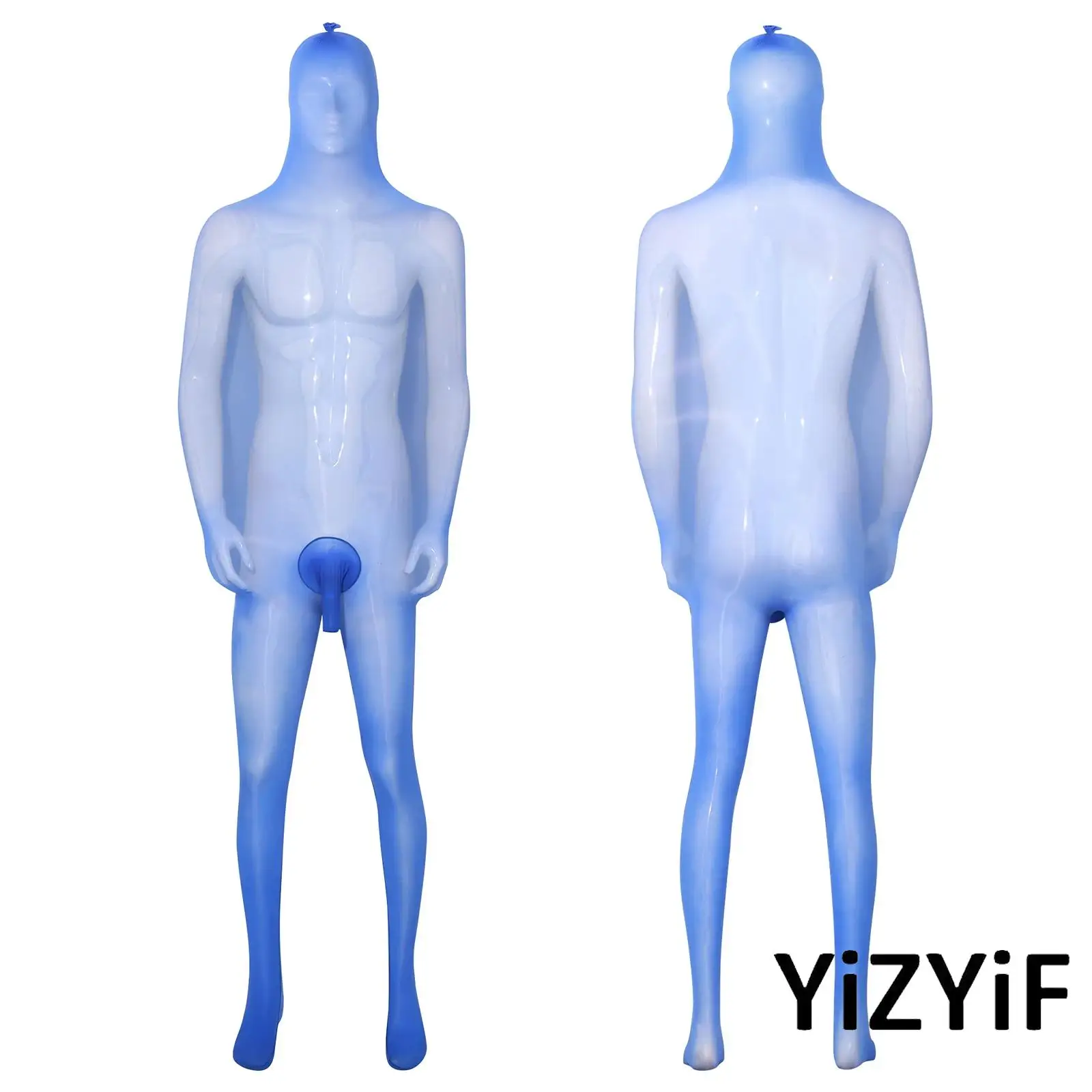 

Mens Sexy Glossy See Through Unitard Novel Dating NightwearFull Body Sleeping Bag Opening Sheath Footed Full-covering Sleepbag