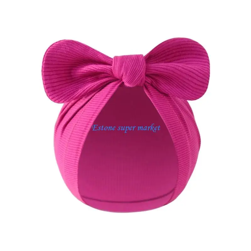 090B Baby Hat Newborns Headwear Soft & Comfortable Hospital Hat Lovely Bowknot Decoration Fetal Caps for 2025 Spring Fall